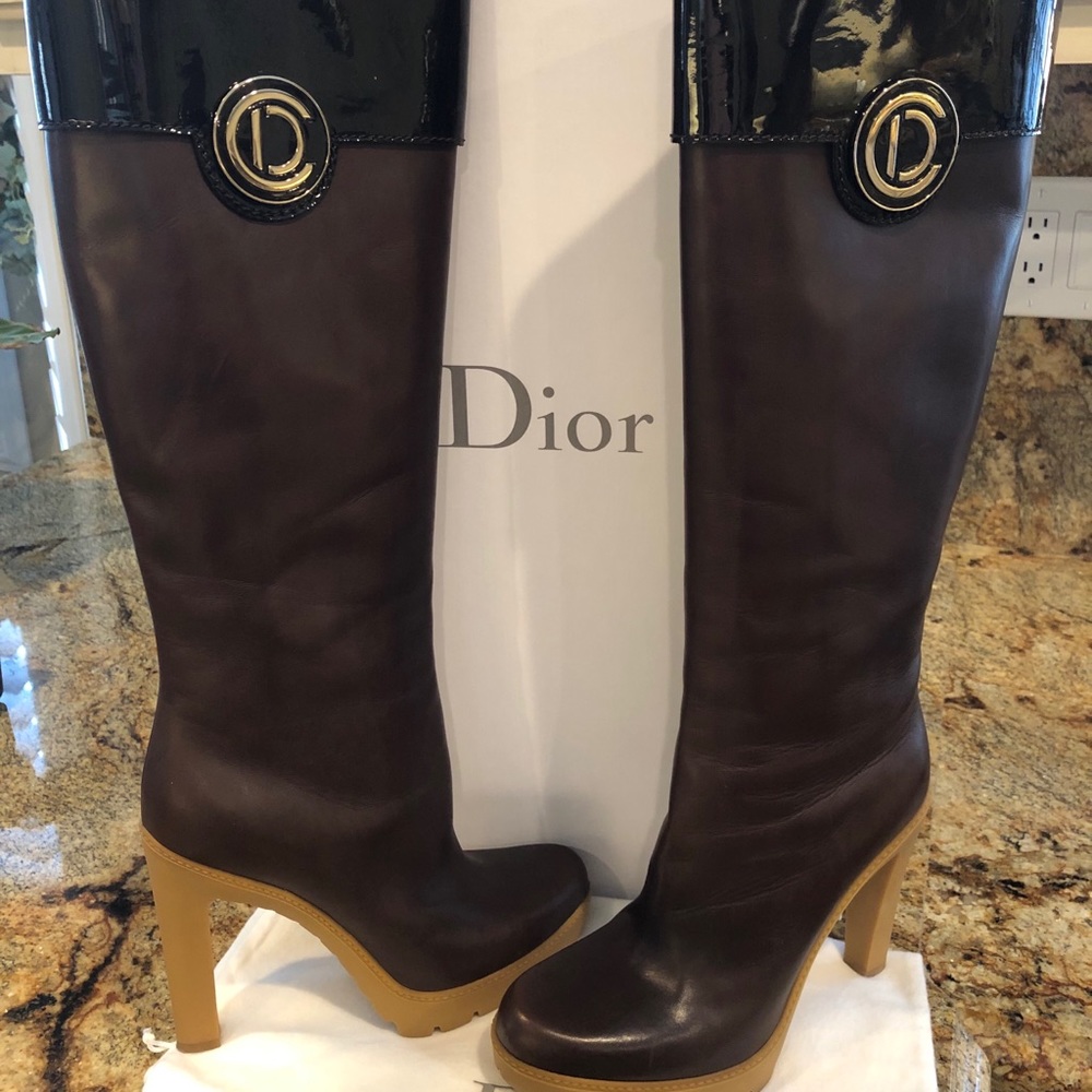 Christian Dior initiales boot espresso size 38.5 - Picture 2 of 5